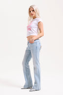 Juicy Couture Light Wash Mid Rise Crown Jeans