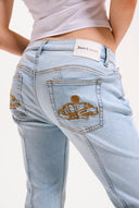 Juicy Couture Light Wash Mid Rise Crown Jeans