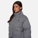 Good For Nothing Monogram Knitted Grey Marl Puffer Jacket