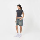 Good For Nothing Heavy Washed Faded Blue Denim Shorts