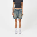 Good For Nothing Heavy Washed Faded Blue Denim Shorts