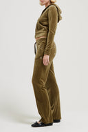 Juicy Couture Dark Olive Velour Diamanté Tracksuit Bottom
