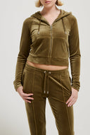 Juicy Couture Dark Olive Velour Diamanté Tracksuit Bottom