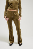 Juicy Couture Dark Olive Velour Diamanté Tracksuit Bottom