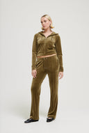 Juicy Couture Dark Olive Velour Diamanté Tracksuit Bottom