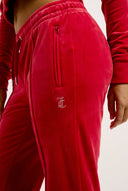Juicy Couture Astor Red Velour Diamanté Tracksuit Bottom