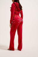 Juicy Couture Astor Red Velour Diamanté Tracksuit Bottom