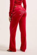 Juicy Couture Astor Red Velour Diamanté Tracksuit Bottom