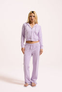 Juicy Couture Pastel Lilac Velour Diamanté Tracksuit Bottom