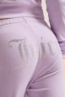 Juicy Couture Pastel Lilac Velour Diamanté Tracksuit Bottom