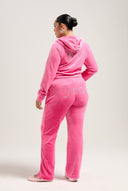 Juicy Couture Hot Pink Diamanté Velour Zip-Through Hoodie