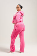Juicy Couture Hot Pink Velour Diamanté Tracksuit Bottom