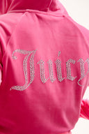 Juicy Couture Hot Pink Diamanté Velour Zip-Through Hoodie