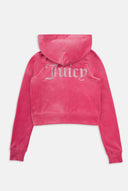 Juicy Couture Hot Pink Diamanté Velour Zip-Through Hoodie