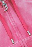Juicy Couture Hot Pink Diamanté Velour Zip-Through Hoodie