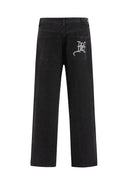 Ed Hardy Mens Laser Etched Dragon Repeat Denim Trousers Jeans - Black