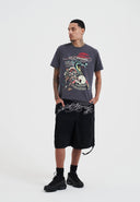 Ed Hardy Mens Drag And Venom At Sunset T-shirt - Charcoal