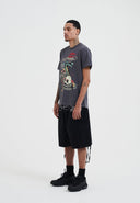 Ed Hardy Mens Drag And Venom At Sunset T-shirt - Charcoal