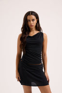 Juicy Couture Black Outline Diamante Drape Top