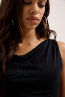 Juicy Couture Black Outline Diamante Drape Top