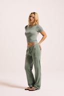 Juicy Couture Chinois Green Velour Diamanté Tracksuit Bottom