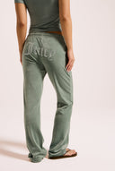 Juicy Couture Chinois Green Velour Diamanté Tracksuit Bottom
