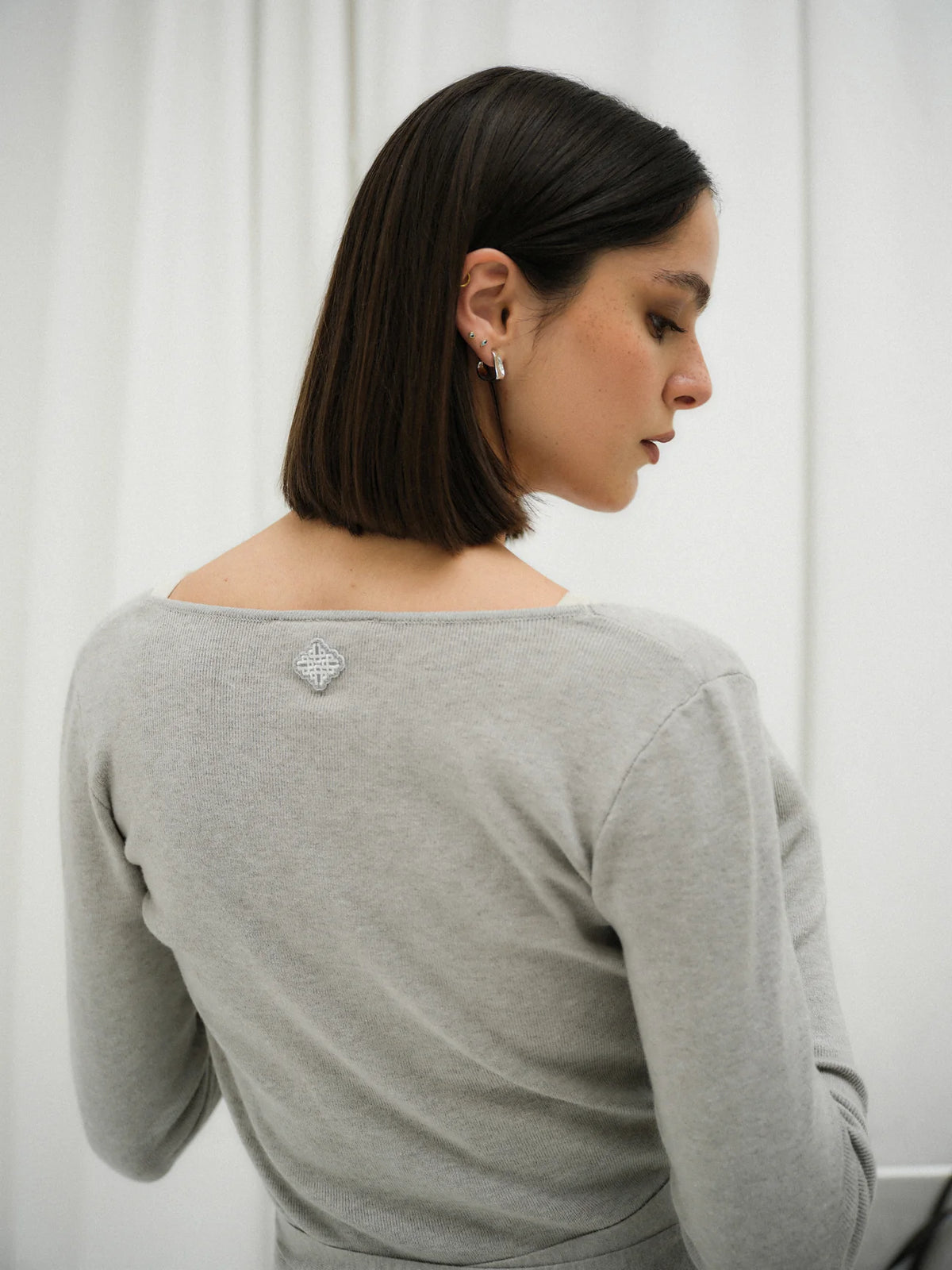 Wrap Around Knit Cardigan - Grey
