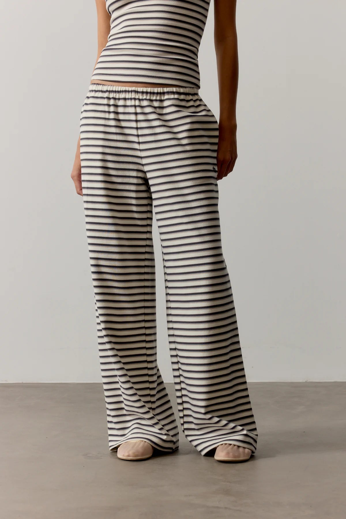 Stripe Brushed Cotton Trousers