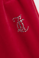 Juicy Couture Astor Red Velour Diamanté Tracksuit Bottom
