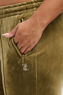 Juicy Couture Dark Olive Velour Diamanté Tracksuit Bottom