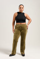 Juicy Couture Dark Olive Velour Diamanté Tracksuit Bottom
