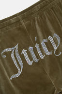 Juicy Couture Dark Olive Velour Diamanté Tracksuit Bottom