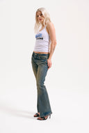 Juicy Couture Vintage Wash Western Diamante Flared Jeans