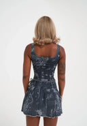 Ed Hardy Womens Edh Love Print Skirt - Blue