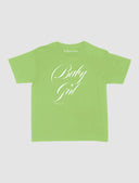 In Print We Trust Baby Girl Baby Tee - Lime Green