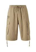 Ed Hardy Mens Dragon Crawl Woven Cargo Shorts - Beige