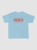 In Print We Trust Late Night Call Baby Tee - Blue
